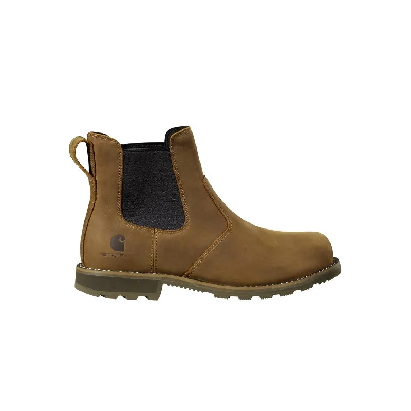 Men's Chelsea boots for daily commute5" Frontier Water Resistant Chelsea Steel-Toe Boot Brown Nubuck