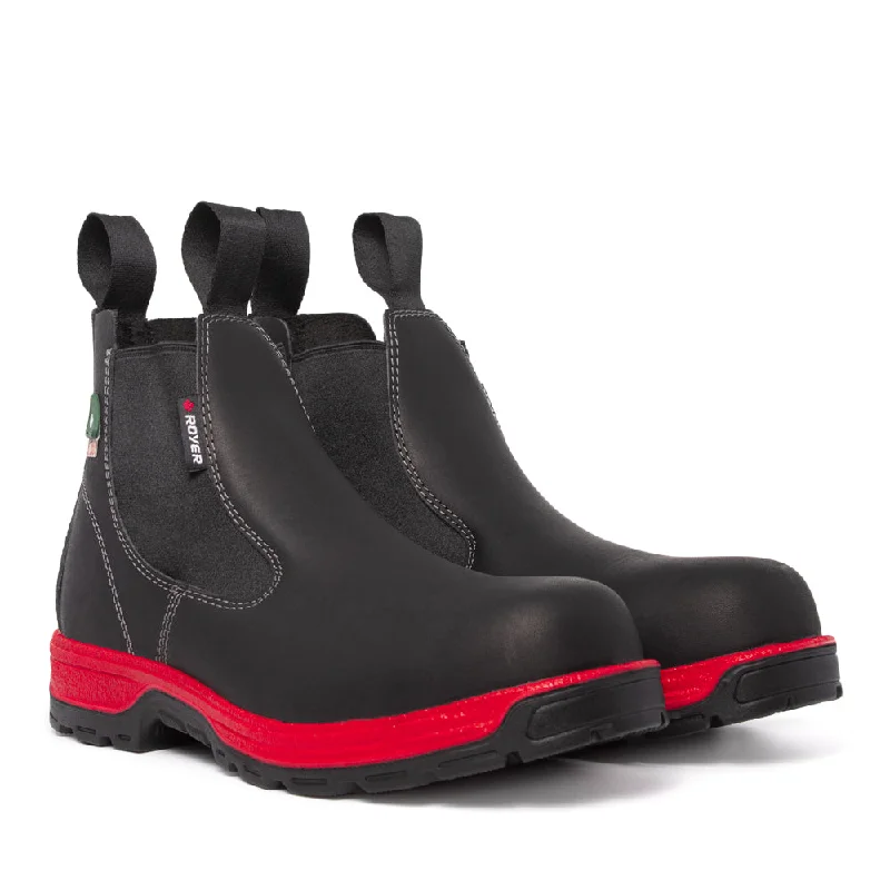 Men's work & safety boots with a reinforced heel counter for stabilityRoyer Romeo GTR Black & Red Metal Free Pull-on 5630GTR