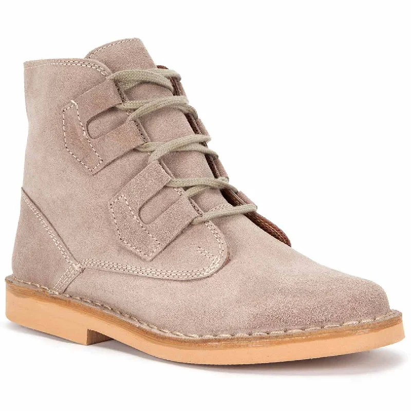 Men's nubuck leather desert boots with a soft, velvety feelRoamers Ghillie Tie Suede Desert Boots Taupe