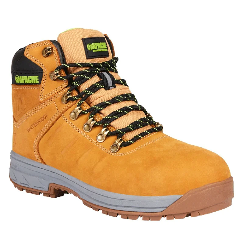 Men's work & safety boots with a removable insole for easy cleaningApache Moose Jaw Leather Waterproof Safety Boot Wheat