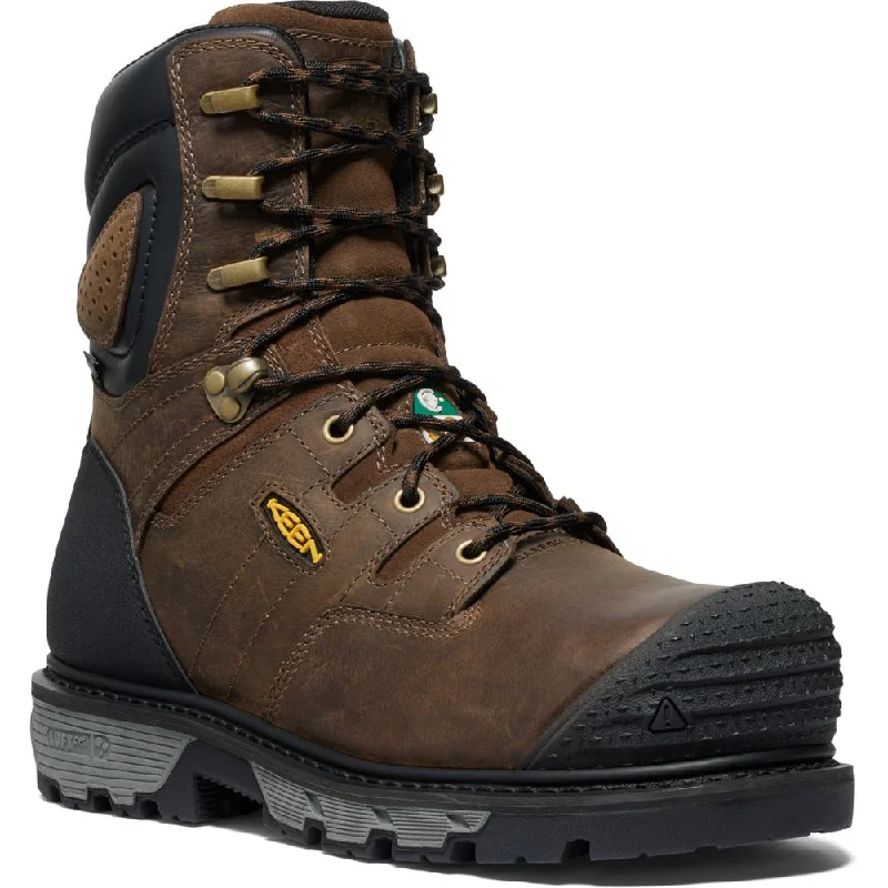 Men's work & safety boots with a padded collar for ankle comfortKeen Camden Men's 8" Waterproof Composite Toe Work Boot 1027678 - Brown