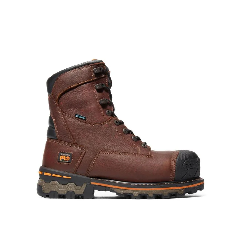 Men's work & safety boots with a breathable waterproof membrane like Gore - TexBoondock 8 Inch Composite-Toe Waterproof Ins 600G Work Boot Brown