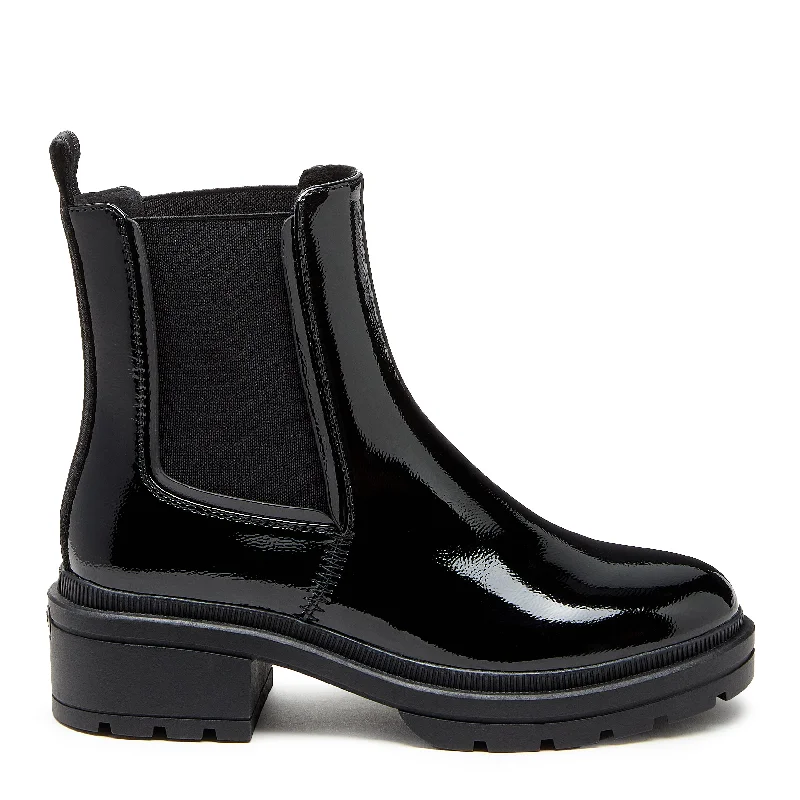 Men's Chelsea boots with lug soleIggie Black Patent Chelsea Boot