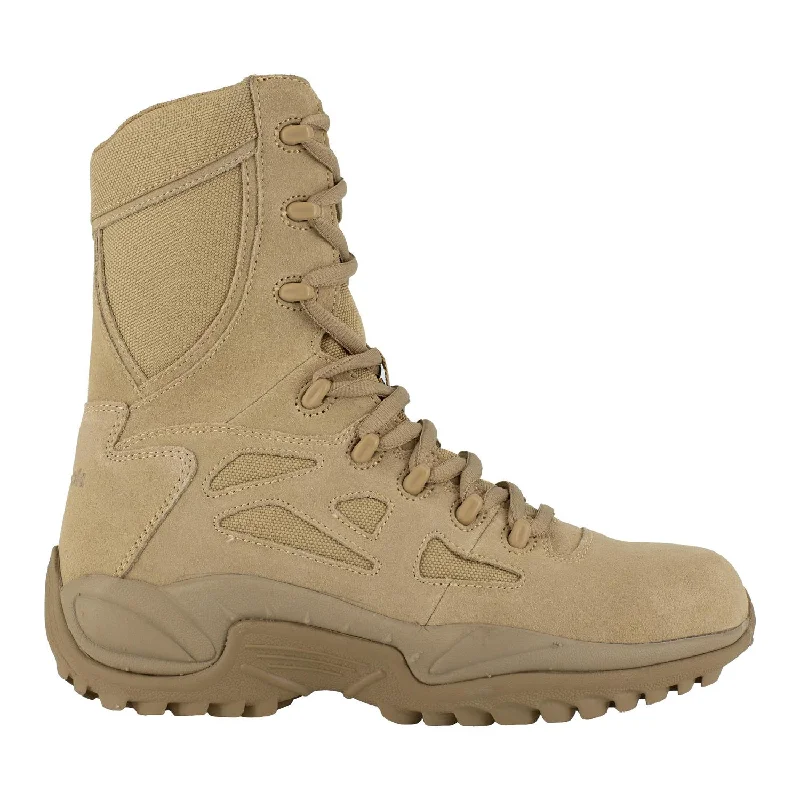 Men's waterproof steel - toe work & safety boots for wet environmentsRapid Response Rb 8 Inch Soft-Toe Side Zip Military Boot Desert Tan