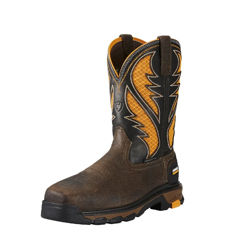 Men's work & safety boots with a gusseted tongue to keep out debrisAriat Intrepid Venttek Comp Toe (Cocoa Brown)