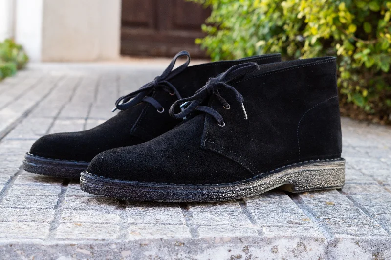 Men's suede - like synthetic chukka boots for a budget - friendly alternativeType 01 Desert Boots Black Sand