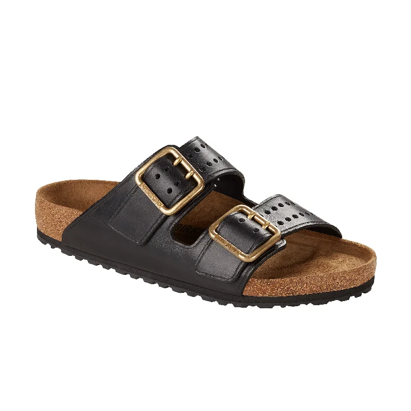 Men's sandals with a durable outer soleArizona Bold Gap Urban Uniform Black Premium Natural Leather