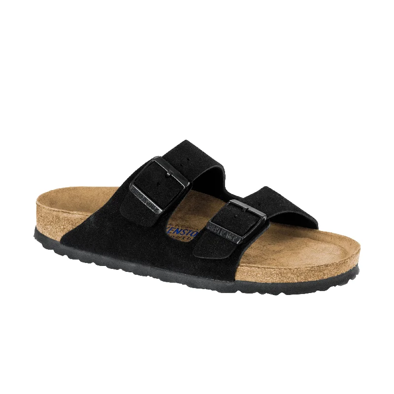 Men's sandals with a removable insole for cleaningArizona SFB Black Suede Leather