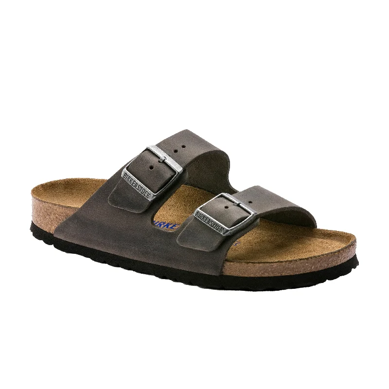 Men's sandals with a wide strap for supportArizona SFB Iron Oiled Leather