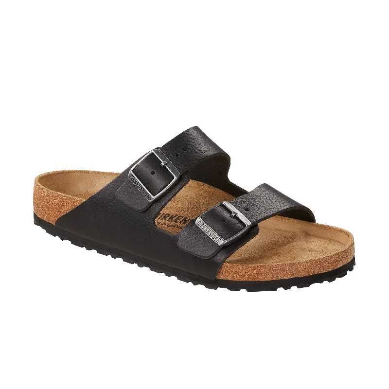 Men's sandals with a durable outer soleArizona Vintage Wood Black Natural Leather