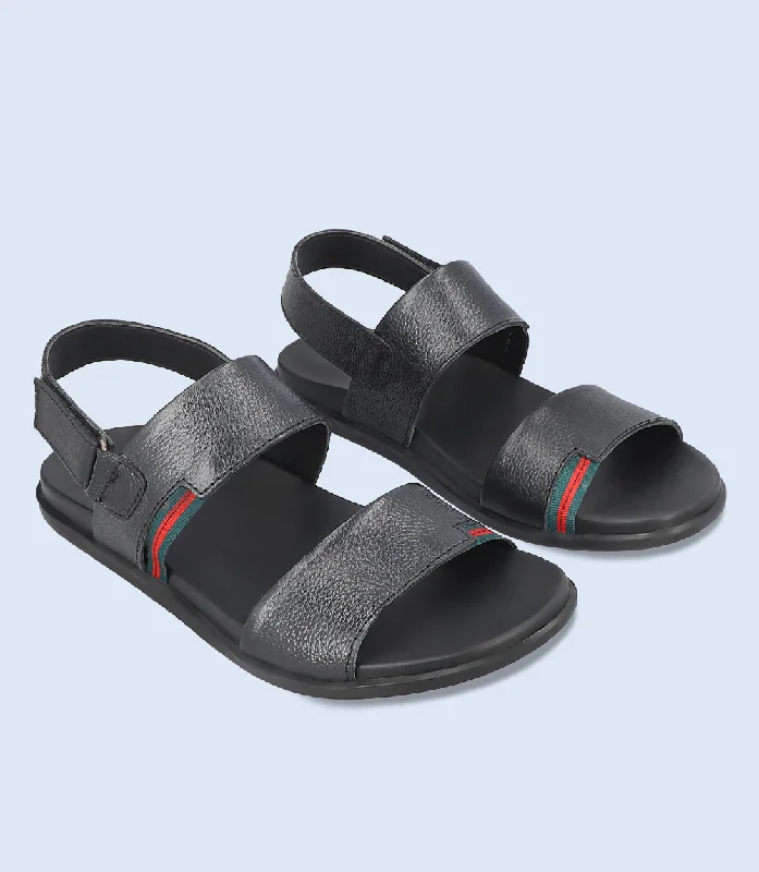 Men's sandals with a padded heelBM5583-BLACK-Men Casual Sandal