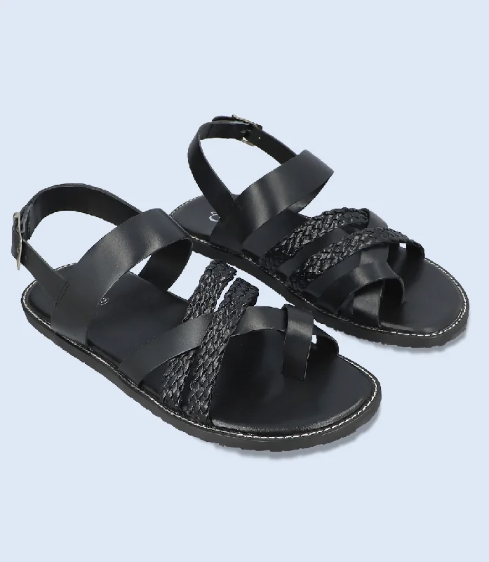 Men's sandals with a wide strap for supportBM5594-BLACK-Men Casual Sandal