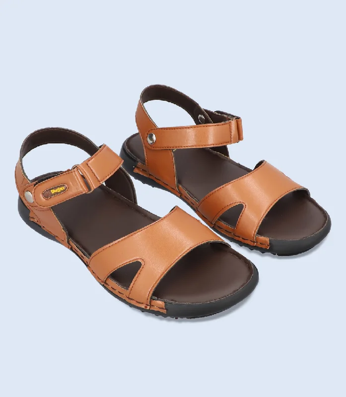 Men's sandals with a wide strap for supportBM5679-BROWN-Men Sandals