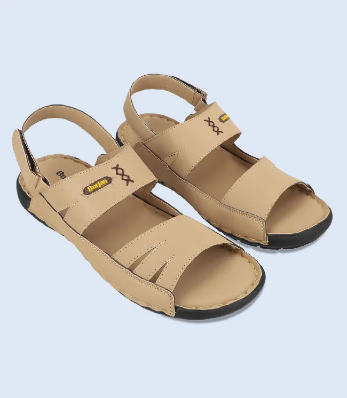 Men's sandals with a padded heelBM5686-BEIGE-Men Sandal