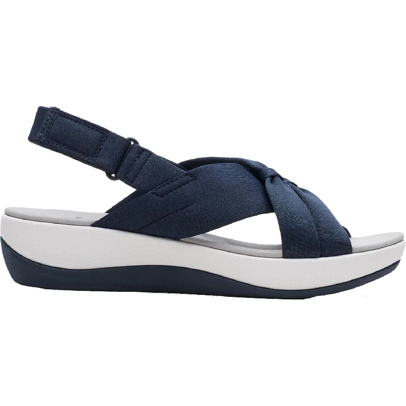 Flip - flop style men's sandals for beach wearWomen's Clarks Cloudsteppers Arla Belle Navy Fabric