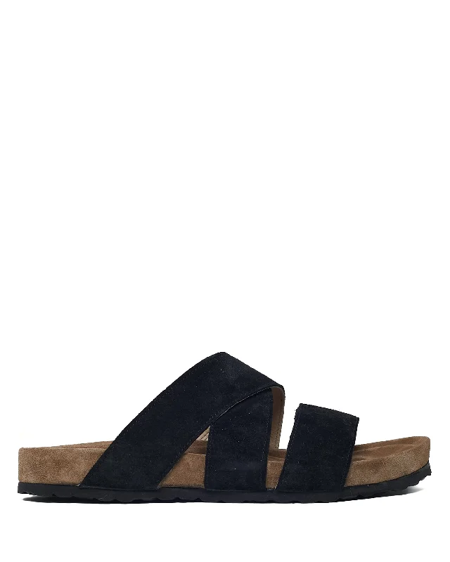 Men's sandals with a rubber sole for tractionJames Suede Black