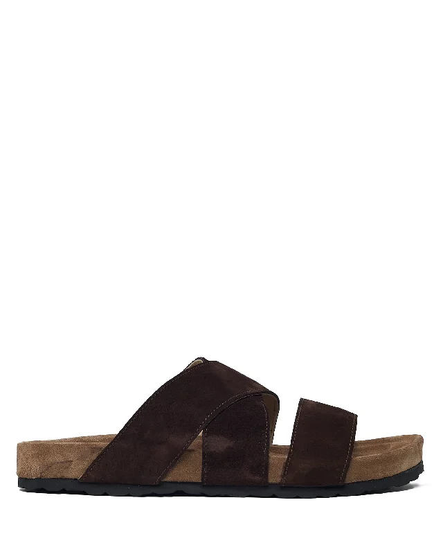 Men's sandals with a buckle closureJames Suede Brown