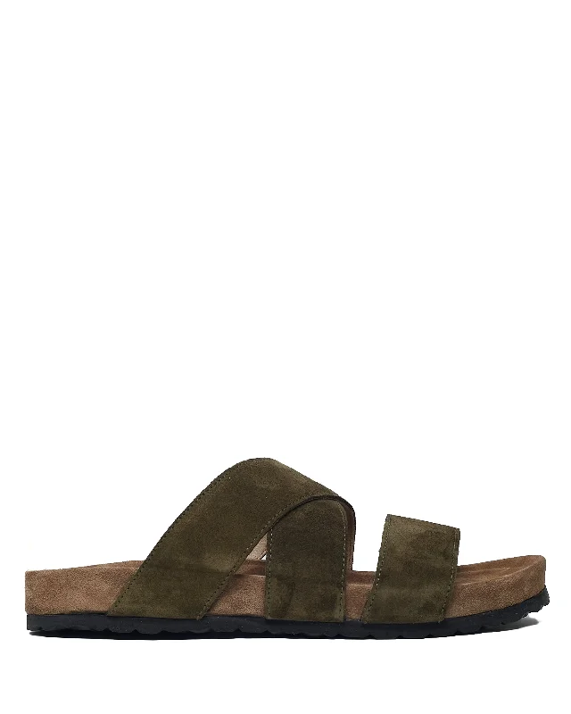 Men's sandals with a shock - absorbing insoleJames Suede Khaki