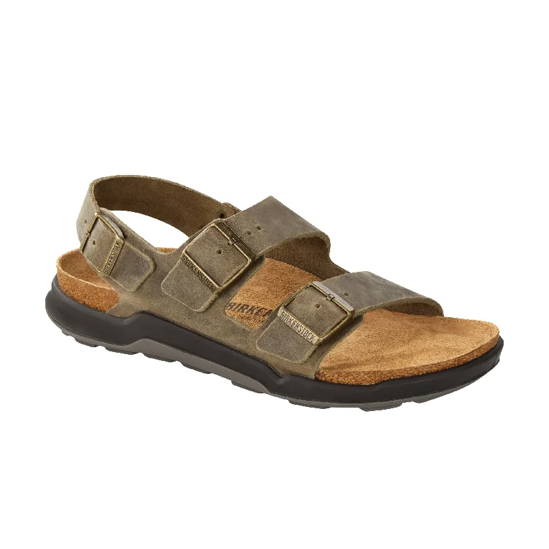 Flip - flop style men's sandals for beach wearMilano Cross Town Arctic Faded Khaki Oiled Leather