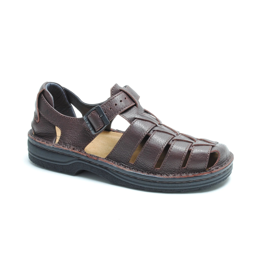 Men's sandals with a buckle closureNaot Men's Julius - Soft Brown Leather