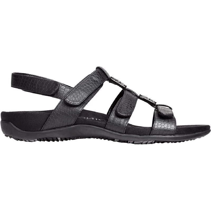 Men's sandals with a durable outer soleWomen's Vionic Amber Black Croc Synthetic