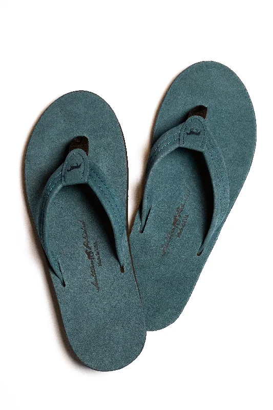 Men's sandals with a durable outer soleThe Bay - Nubuck Leather Sandal in Slate Blue