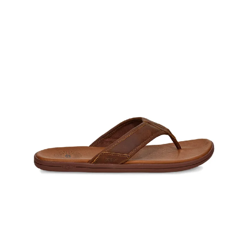 Men's sandals with a toe post designUGG® - Men's Seaside Leather Flip Flop Sandals (1102690-LUG)