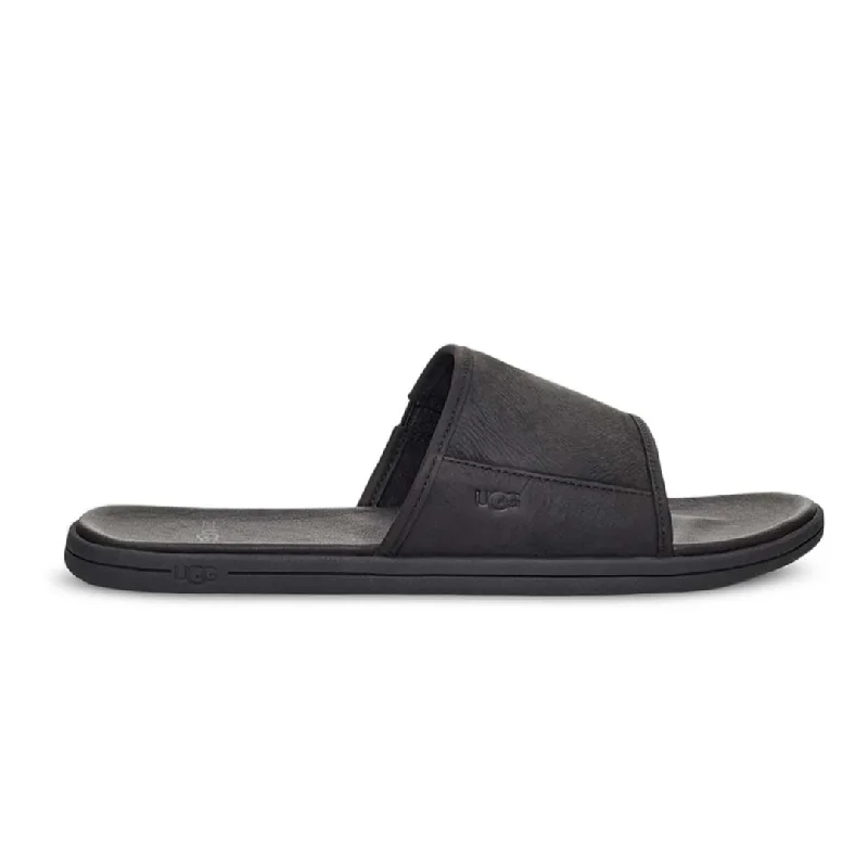 Men's sandals with a wide strap for supportUGG® - Men's Seaside Slide Leather Sandals (1117656-BLLE)