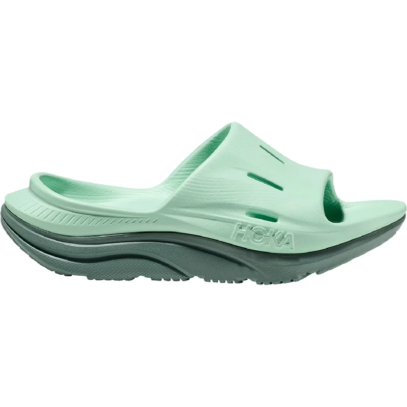 Men's sandals with a toe post designUnisex Hoka Ora Recovery Slide 3 Mint Green/Trellis EVA