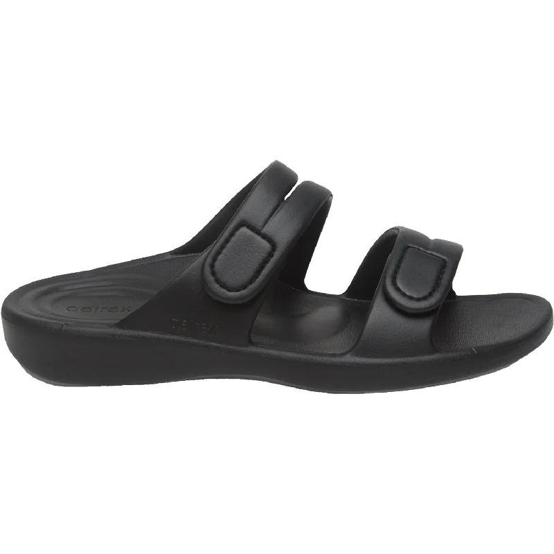 Men's sandals in a neutral color like black or brownWomen's Aetrex Janey Sport Black EVA