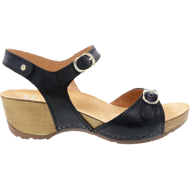 Men's sandals with a shock - absorbing insoleWomen's Dansko Tricia Black Milled Burnished Leather