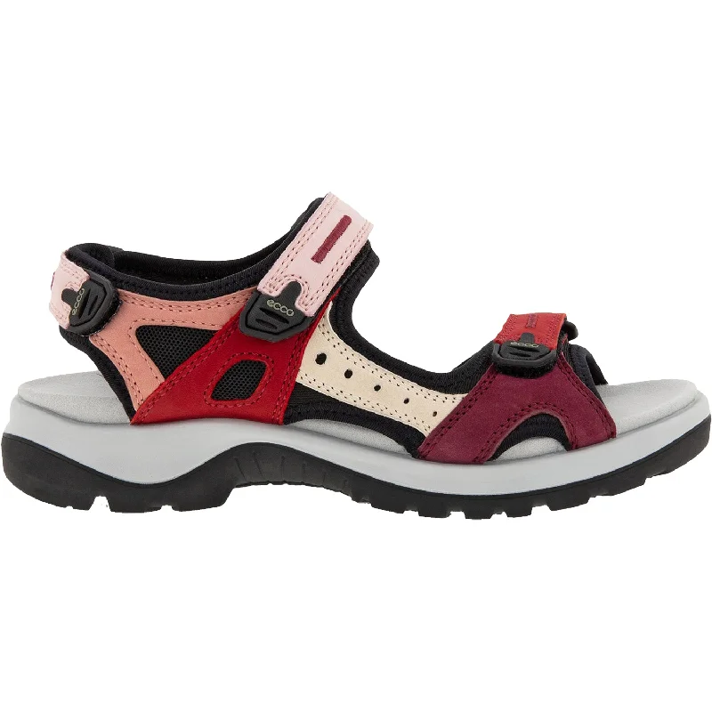 Men's sandals with a perforated leather upper for ventilationWomen's Ecco Yucatan Eventide Multi Chili Red Nubuck