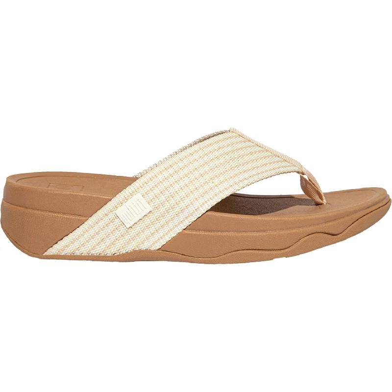 Men's sandals with a perforated leather upper for ventilationWomen's FitFlop Surfa Cream Mix Fabric