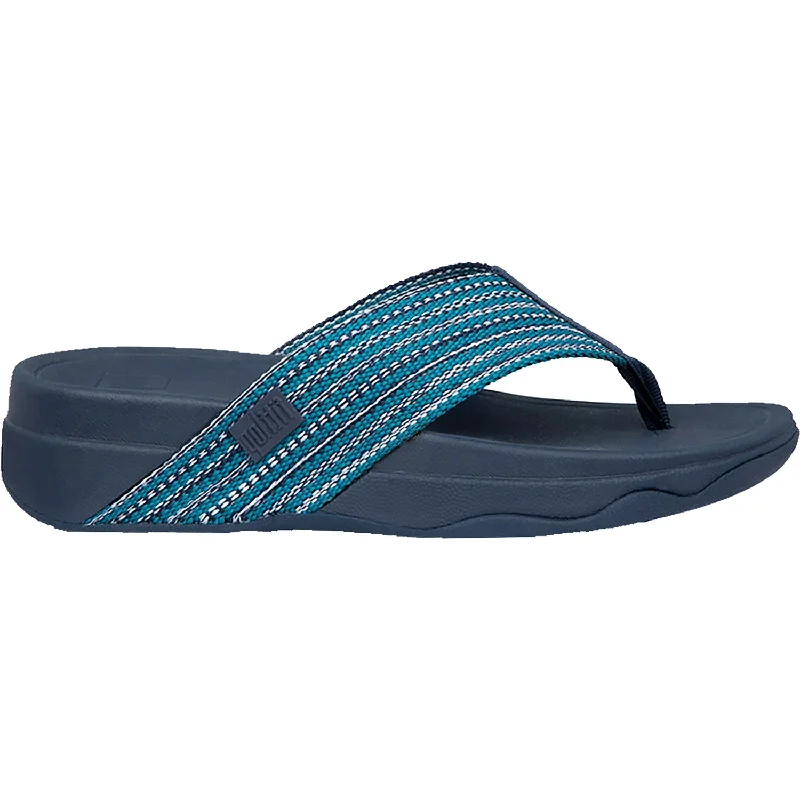 Men's sandals with a rubber sole for tractionWomen's FitFlop Surfa Sea Blue Fabric