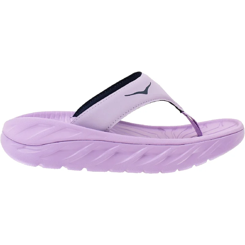 Men's sandals with a decorative buckle or charmWomen's Hoka Ora Recovery Flip Violet Bloom/Outerspace Fabric