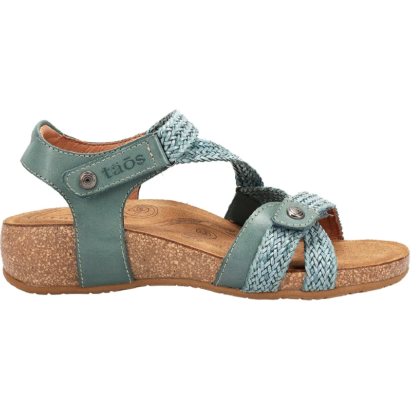 Men's sandals with a decorative buckle or charmWomen's Taos Trulie Lake Blue Leather