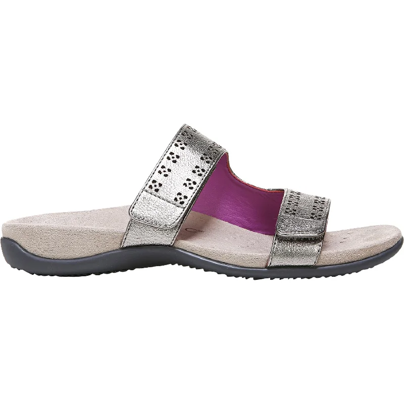 Men's sandals with a stretchy strap for a better fitWomen's Vionic Nakia Pewter Leather