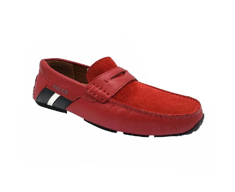 Men's loafers with a tassel front for a classic lookBally Men's Piotre Leather / Suede With  /  Web Logo Slip On Loafer Shoes