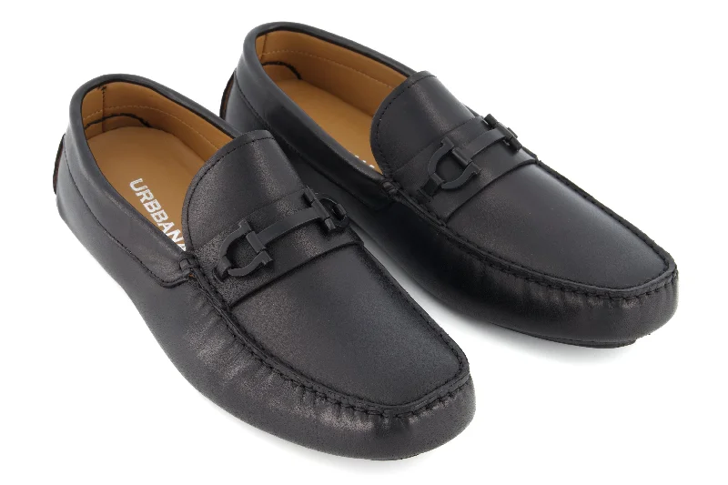 Men's loafers with a decorative bucklePortofino Driving Loafers - Black