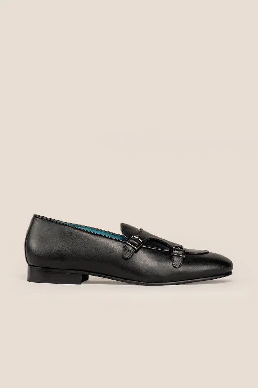 Men's loafers with a decorative buckleClifford Black