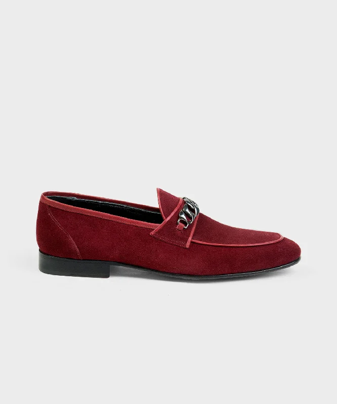 Men's loafers with a leather lacing systemClaret Red Wedding Shoes