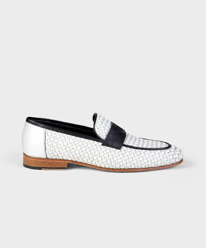 Men's loafers with a pointed toe for a stylish appearanceHandmade Woven Loafers