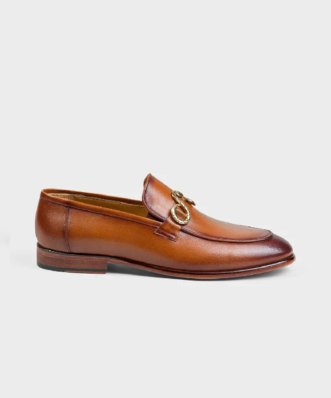 Men's loafers with a smooth leather finishSnake Detail Loafers