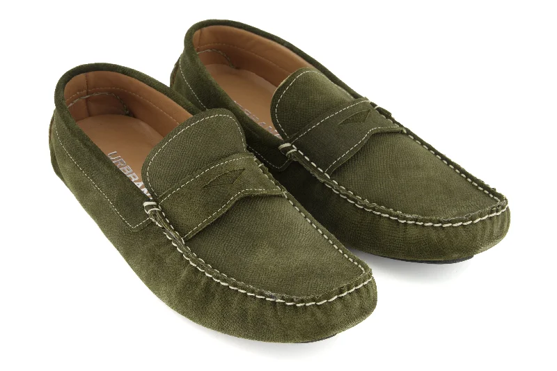 Men's loafers with a pointed toe for a stylish appearancePortofino Driving Loafers - Green Suede