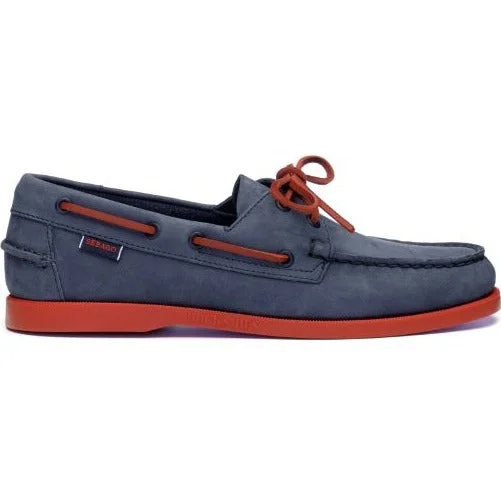 Men's loafers with a smooth leather finishDOCKSIDES PORTLAND NUBUCK - BLUE NAVY RED