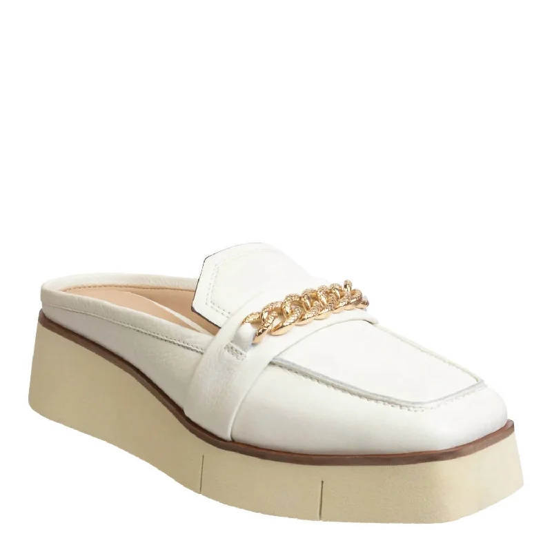 Men's loafers with a decorative buckleElect Chamois Shoe In White