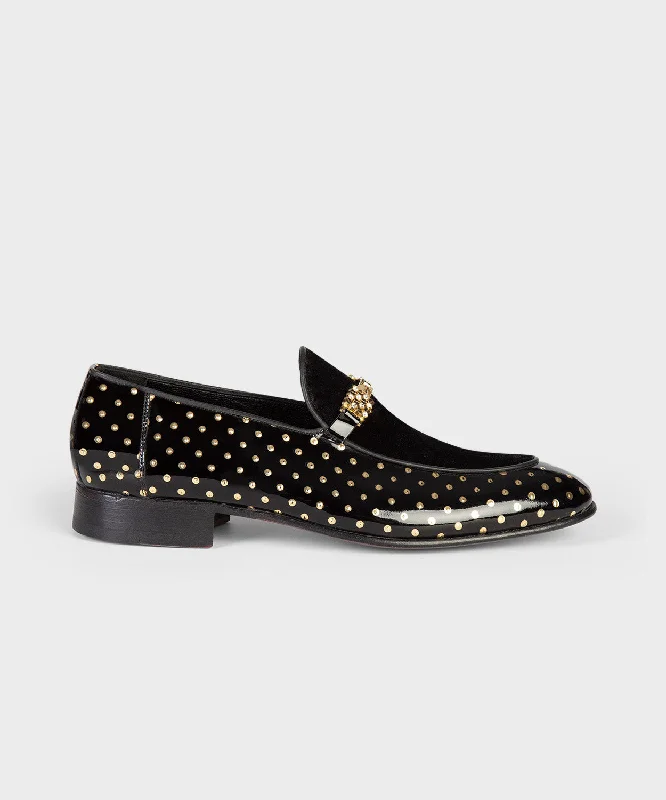 Men's loafers with a pointed toe for a stylish appearanceGold Polkadot Shoes ürününün kopyası