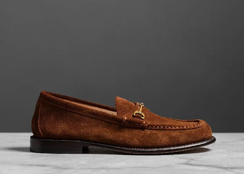 Men's loafers with a low - heeled designHorsebit Loafer Bourbon Suede