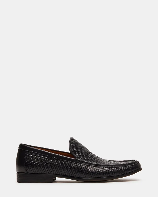 Men's leather loafers with a penny slotJABRIAN BLACK LEATHER