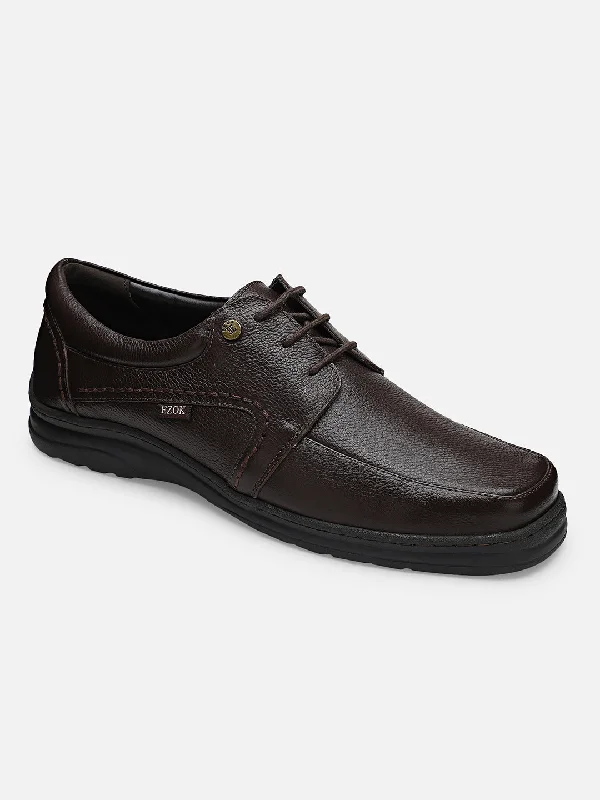 Men's casual shoes with a padded heel for comfortEzok Men Hume 2174 Black Leather Casual Shoes